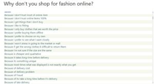 why people don't shop for fashion items online