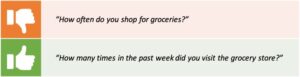 How often do you shop for groceries? How many times in the past week did you visit the grocery store?